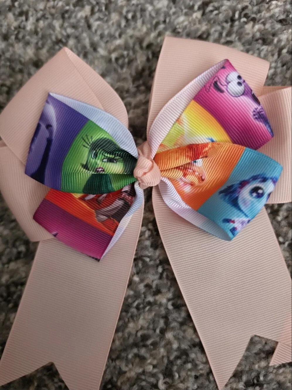 Set of 2 Inside Out Character Bow Hair Clips Girls coral Multicolor